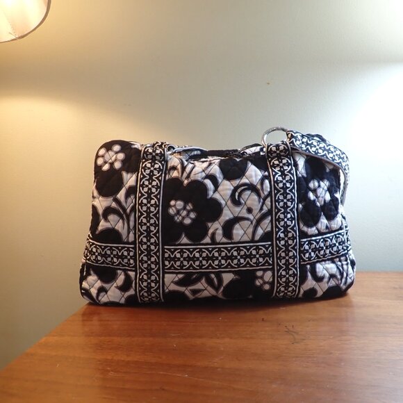 Vera Bradley Bag Tote Black White and Light Purple detail - Picture 14 of 14
